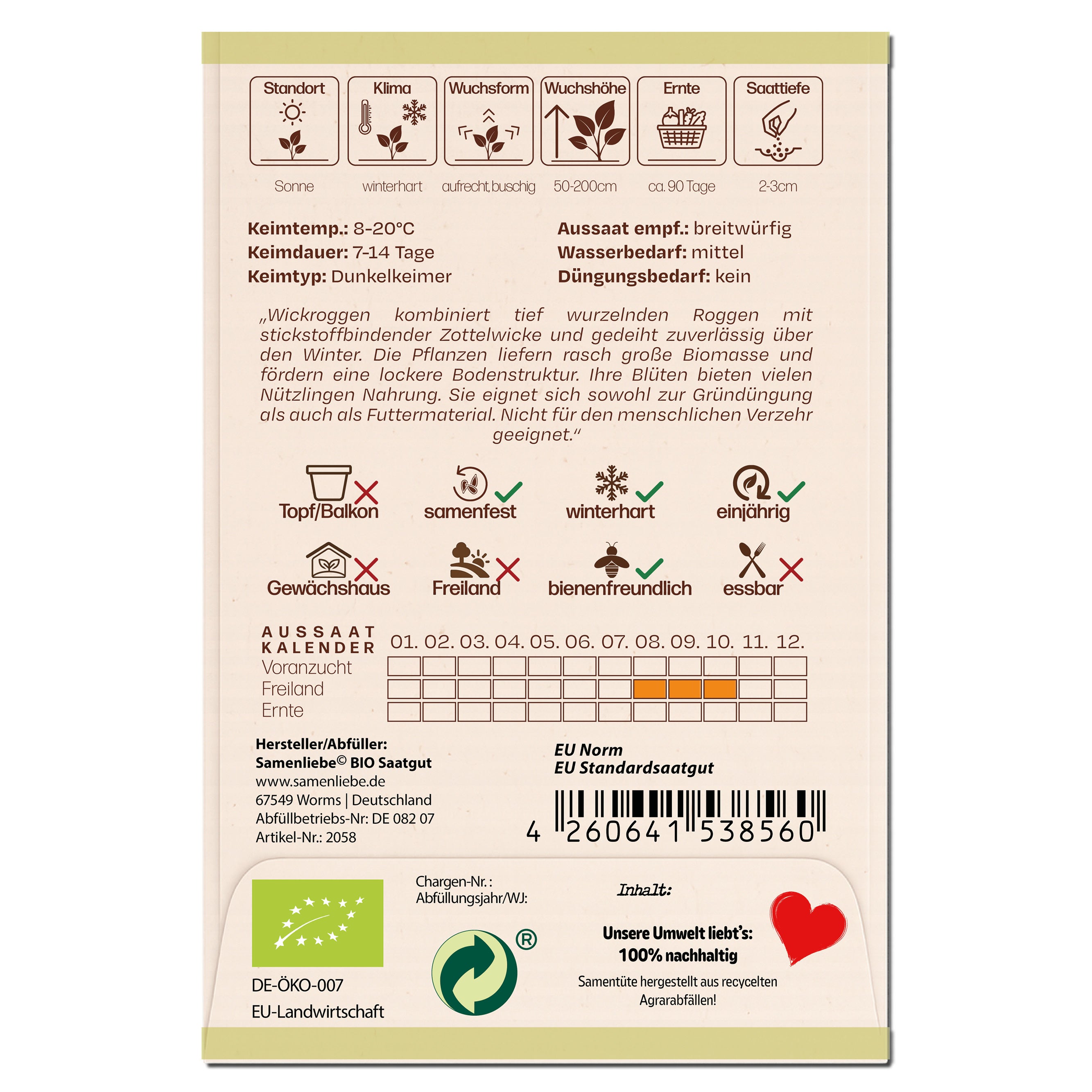 BIO Wickroggen "Futtermischung"