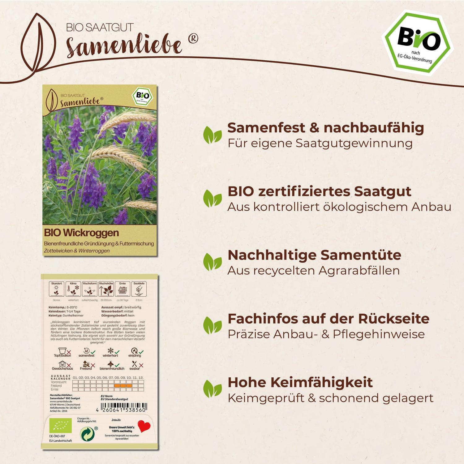 BIO Wickroggen "Futtermischung"